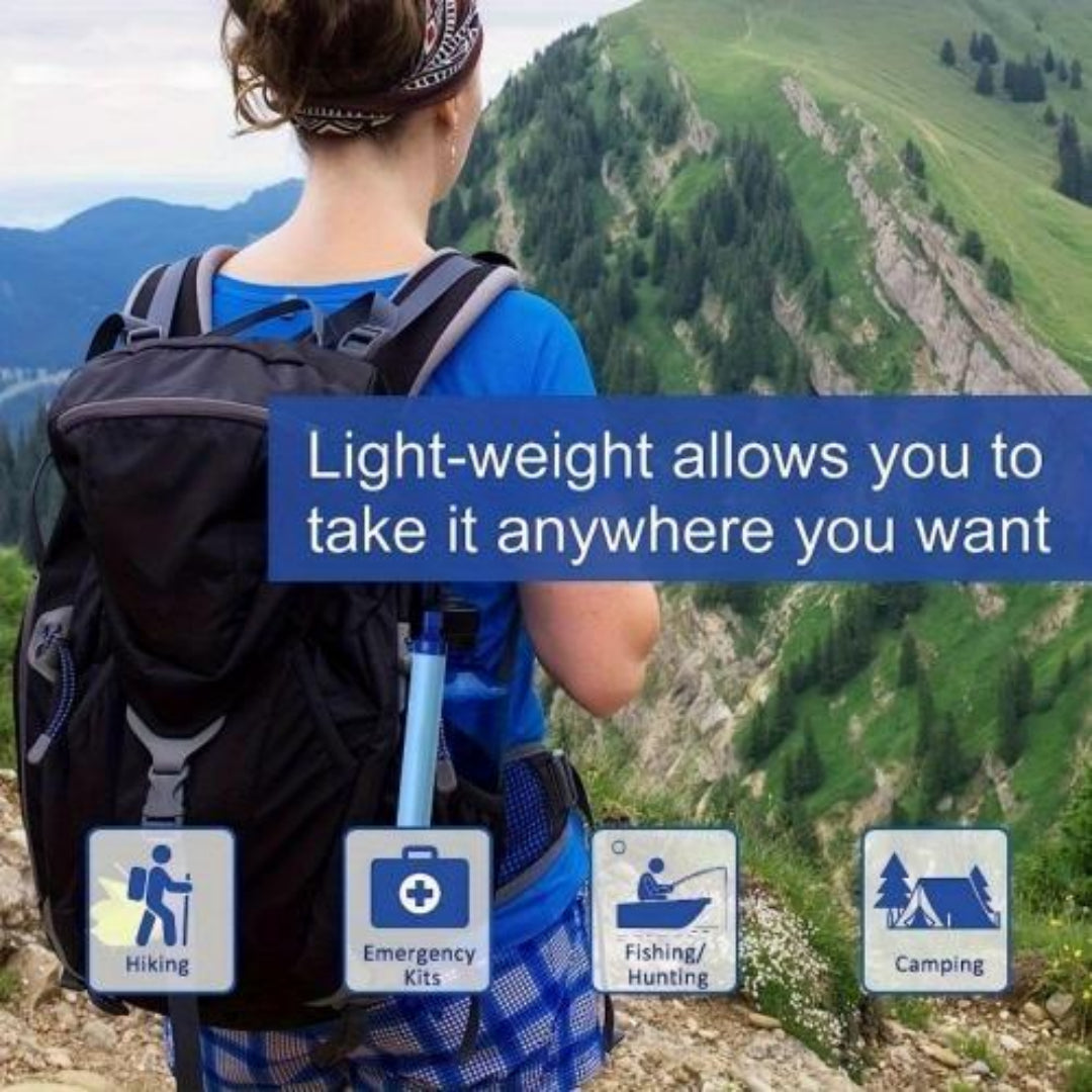 Essential Personal Water Filter for Hiking, Camping and RV Travel Emergency Preparedness