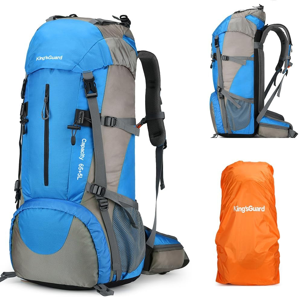 70L Hiking Backpack with Rain Cover Lightweight Waterproof Travel Camping Backpack Large Backpacking Pack