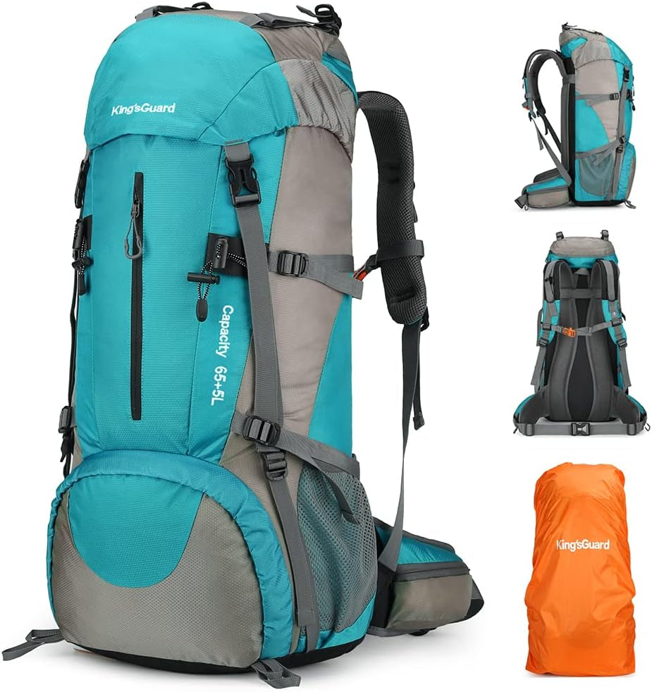 70L Hiking Backpack with Rain Cover Lightweight Waterproof Travel Camping Backpack Large Backpacking Pack