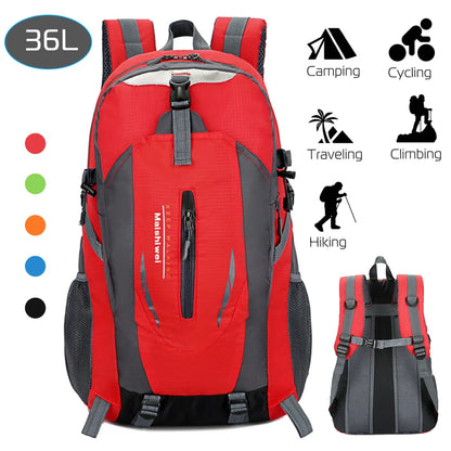 36L Outdoor Backpack Waterproof Daypack Travel Knapsack for Hiking Camping Picnic Travel School Spring Summer